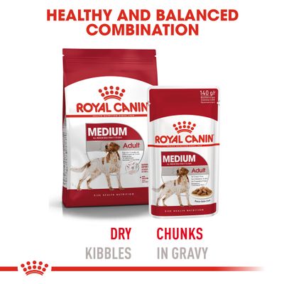 Royal Canin Medium Adult -ruoka kastikkeessa