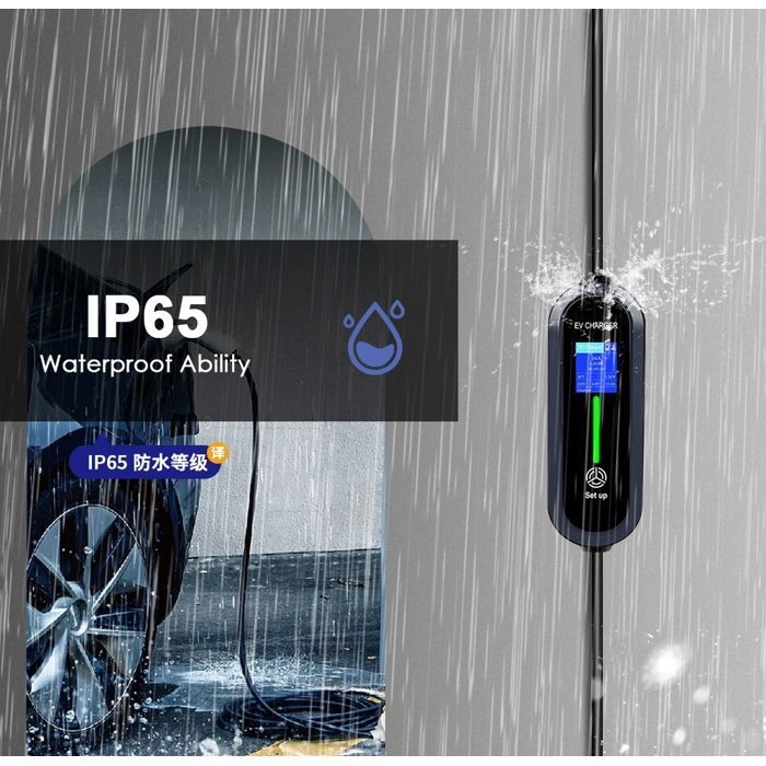 Cable de carga para coche eléctrico de 16 A y 3,5 kW - Tipo 2 - IP66 - Pantalla LED - 3,5 m - Compatibilidad universal IEC 62196/GB/T