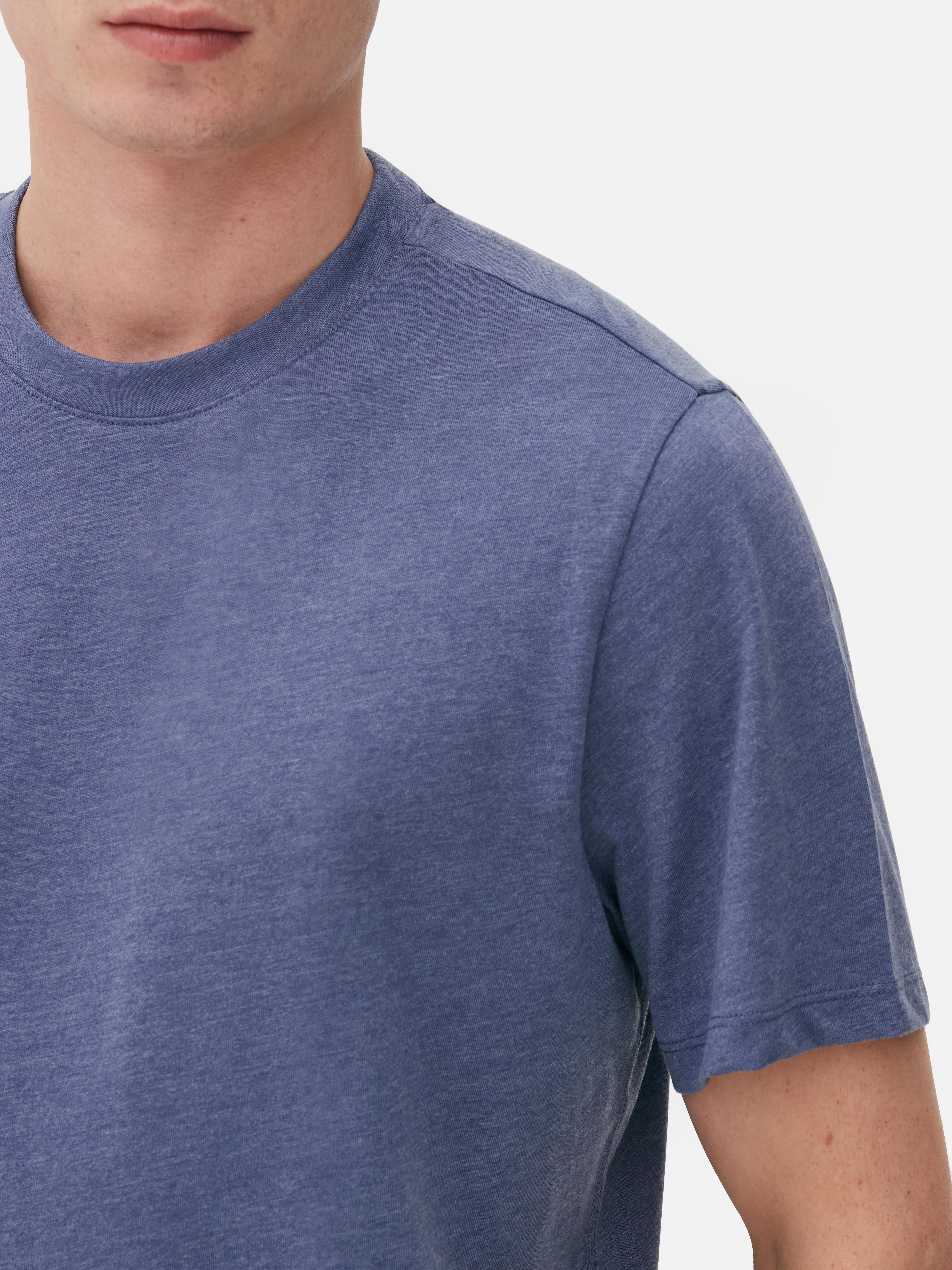 Heather T-Shirt, T-Shirt in normaler Passform mit Rundhalsausschnitt und meliertem Design