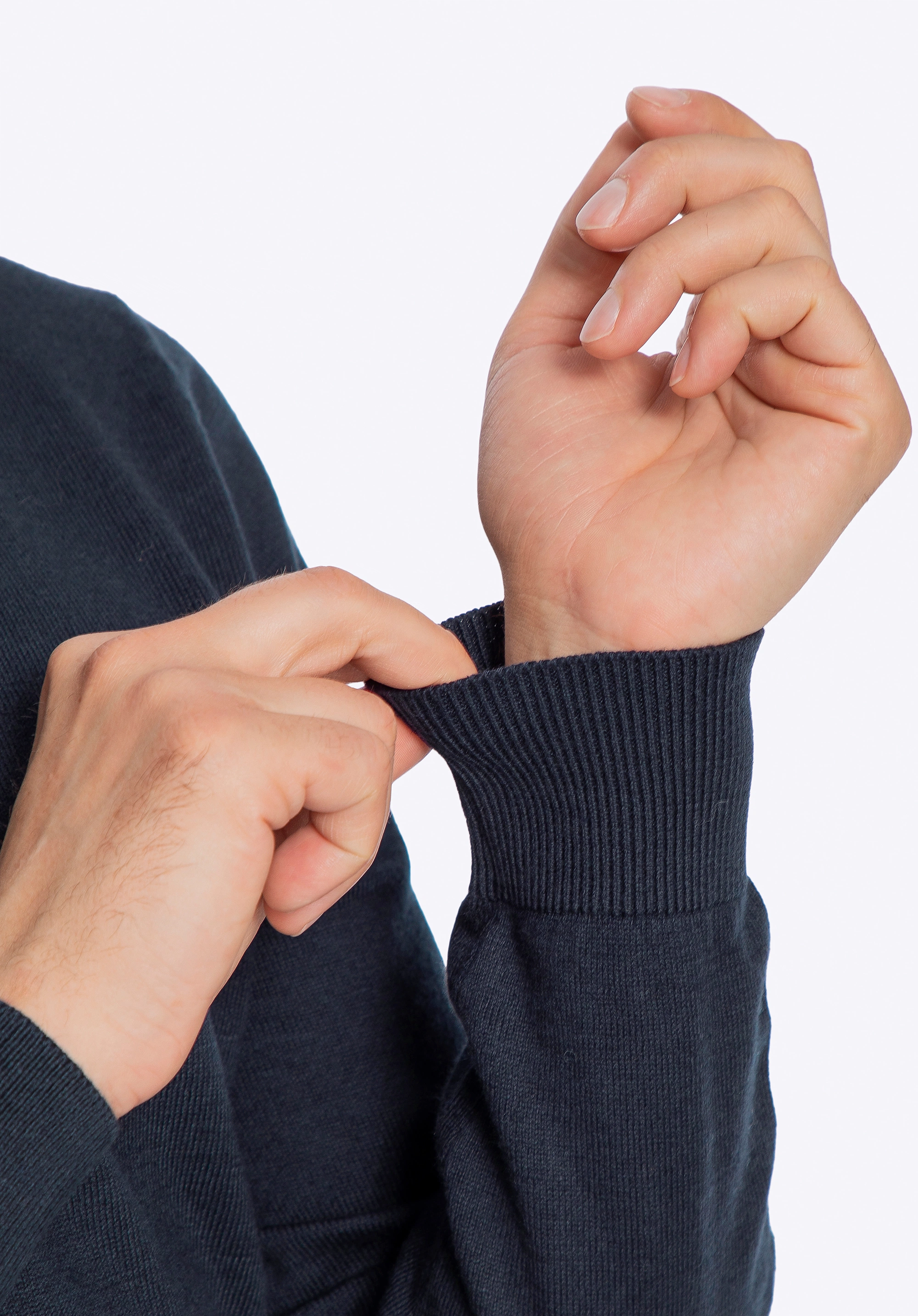 Sweter męski bawełniany z kaszmirem granatowy