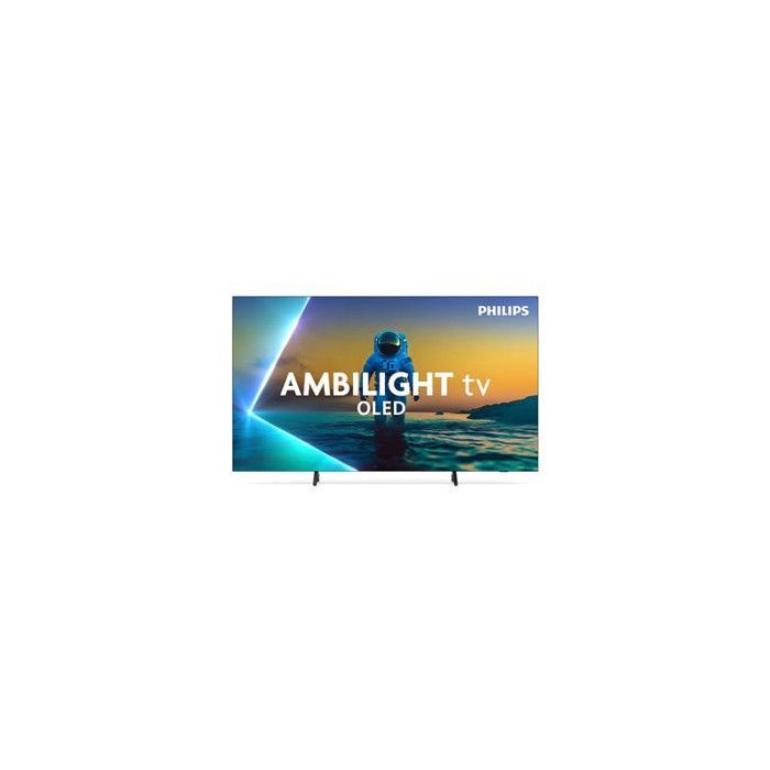Televisor Philips 77OLED810 de 194 cm, 4K UHD 2025, OLED Ambilight, color gris metalizado.