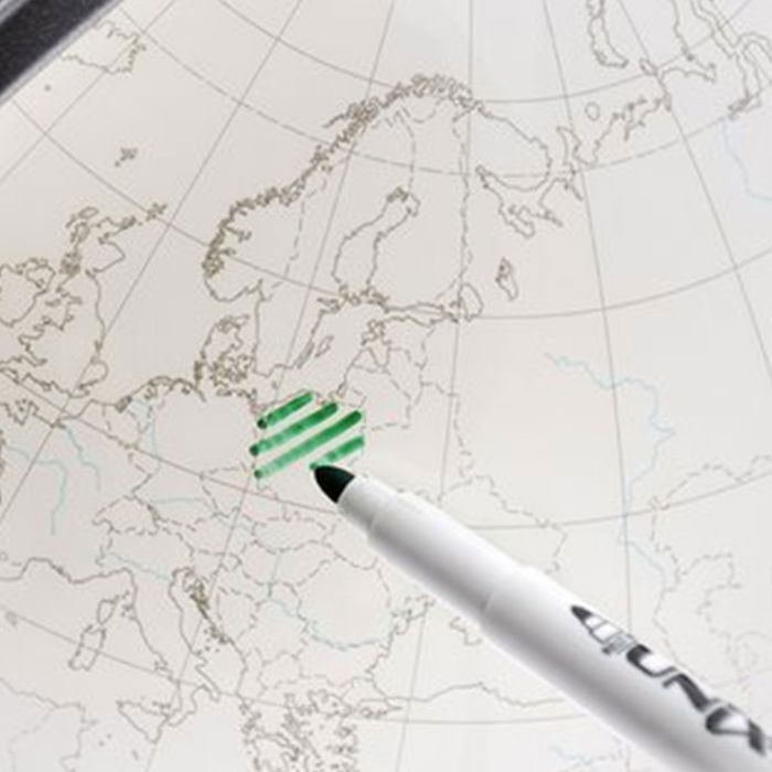 Globo Terrestre em Branco - Inclui 4 marcadores - Tamanho único - Multicolorido