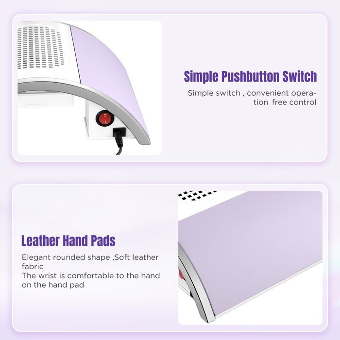 TTLIFE 80W Aspirateur Ongles Manucure Professionnelle, avec 2 Ventilateurs et 2 Poussière Collectionneur Sac pour Nail Art ou Salon