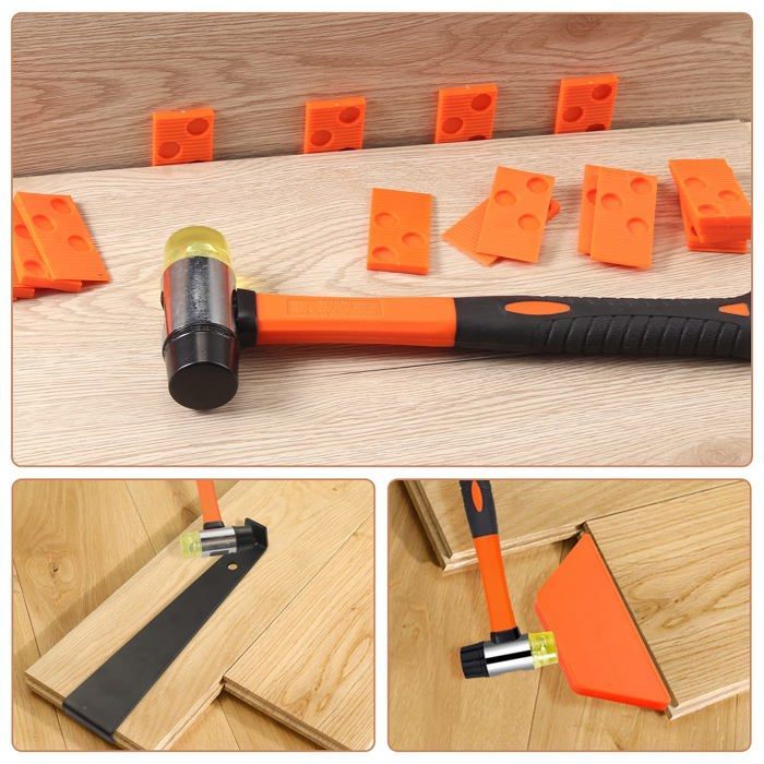 Kit de instalación de laminado - AIMOONSA - Kit completo - 60 cuñas - Barra de tracción de acero - 7-15 mm