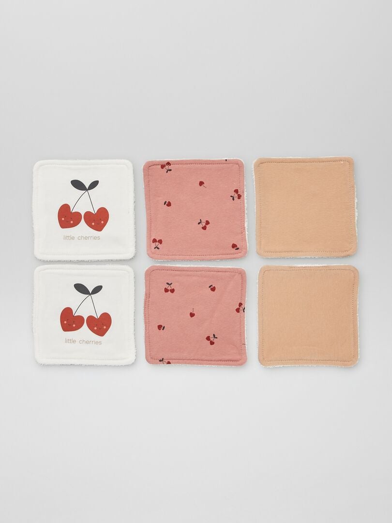 Set van 6 wasbare doekjes - ROZE