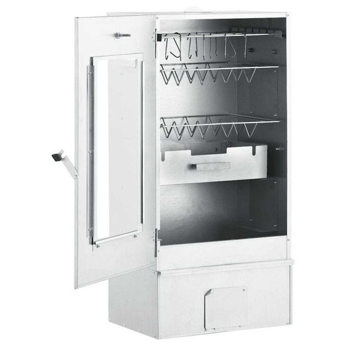 Horno ahumador para barbacoa con mesa de acero galvanizado