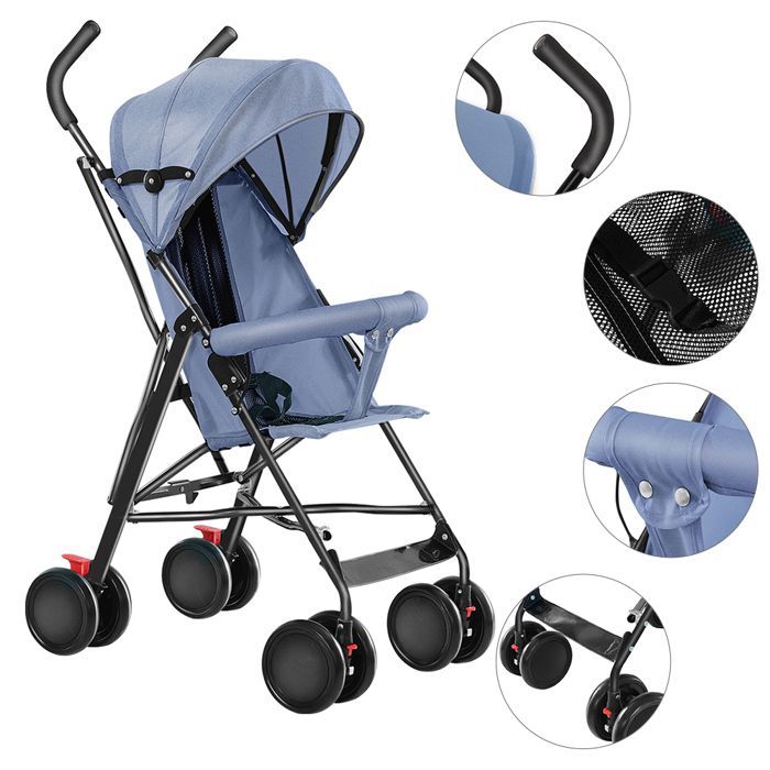 XUANYU Stroller - Combination Stroller - With Rain Cover + Mosquito Net - Maximum Load Capacity: 30 kg - Blue