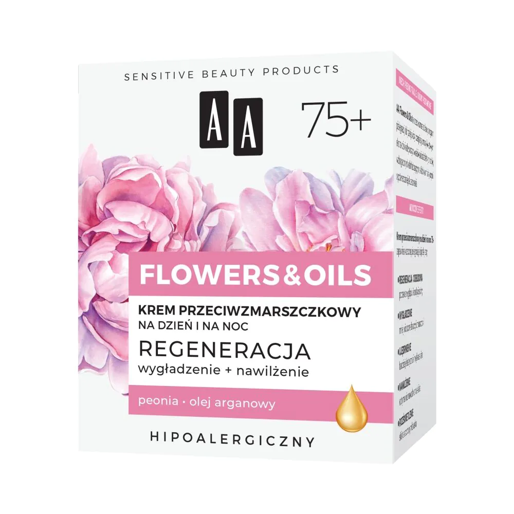 AA Flowers&Oils 75+ Odbudowa Krem przeciwzmarszczkowy na dzień i noc