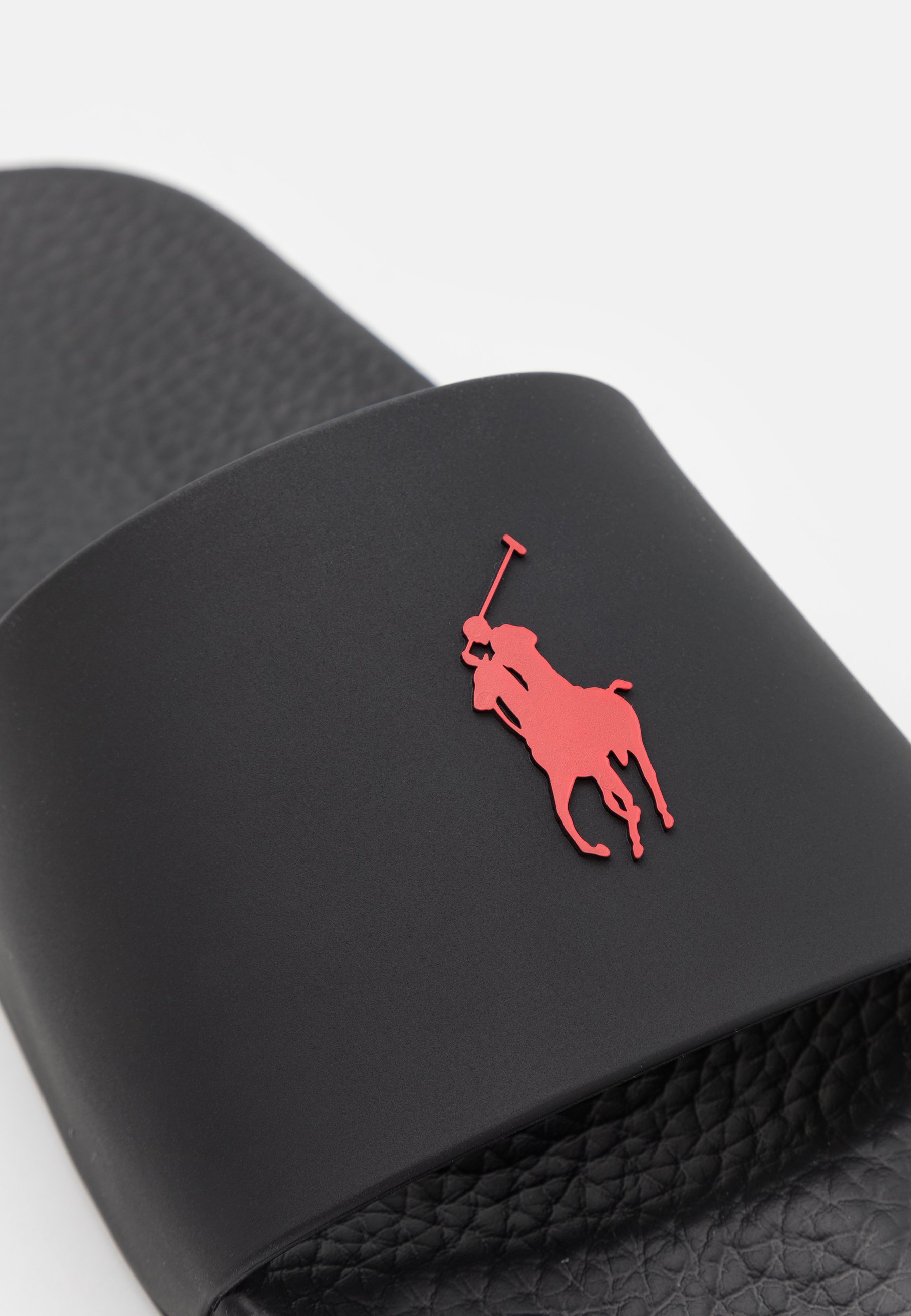 Polo Ralph Lauren SIGNATURE PONY SLIDE - Badeschlappen - schwarz/rot