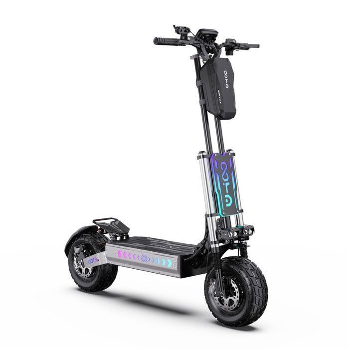 Patinete eléctrico T90: 2 motores de 2100 W, 45 km/h, autonomía de 85 km, doble suspensión y triple sistema de frenado de seguridad.
