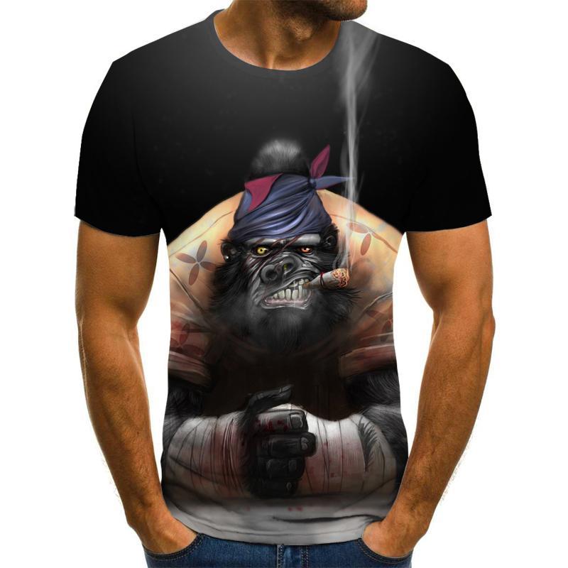 Hot Summer Men Short Sleeve T Shirt O Neck Fashion Short Sleeve Clothing Anime Pattern 3D Printed T Shirt Large Top Tee M