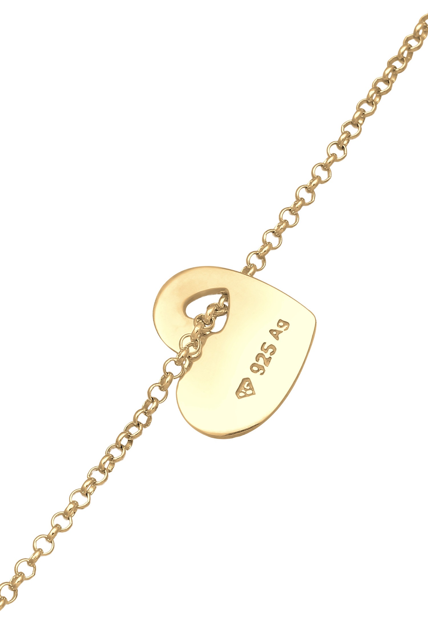 Elli Coeur Pendentif Bracelet Femme 925/1000 Argent