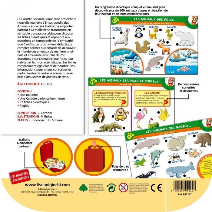 Animals and Their Habitats Suitcase - LISCIANI GIOCHI - Carotina - Unisex - 3 years - Educational Game
