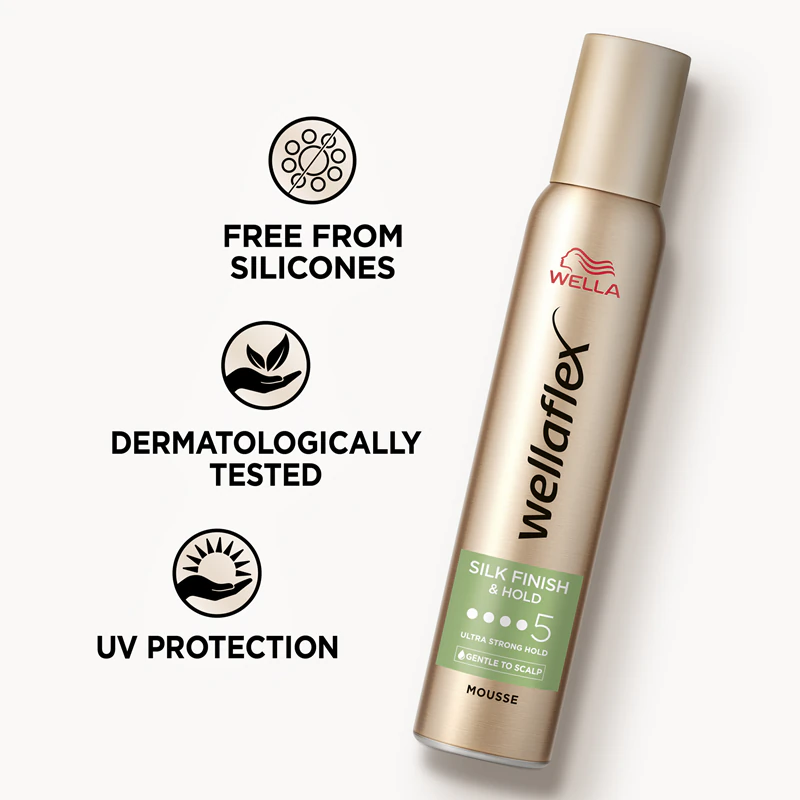 Vlasová pěna Wella Wellaflex Silk Finish & Hold s ultra silnou fixací