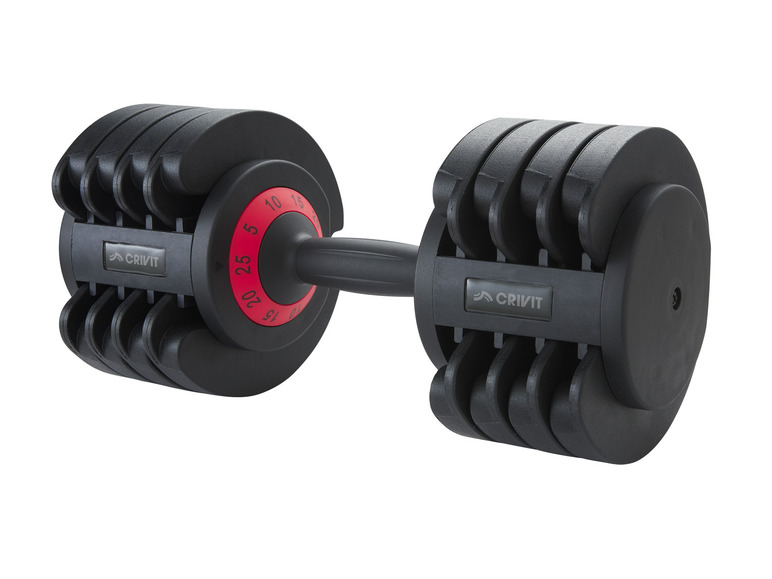 Hantel CRIVIT regulowany, ok. 25 kg, 5 poziomów obciążenia