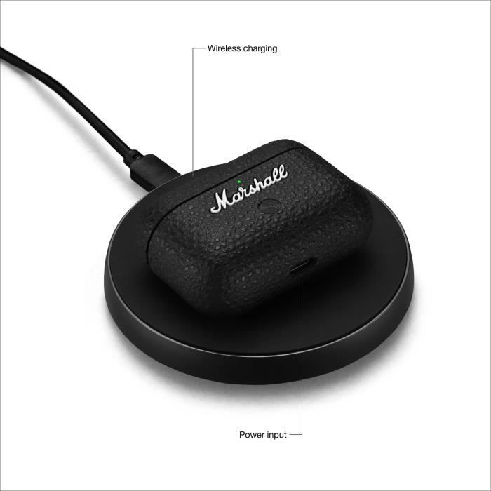 MARSHALL MOTIF II ANC - Ecouteurs intra-auriculaires sans fil - Réduction de bruit active - Noir