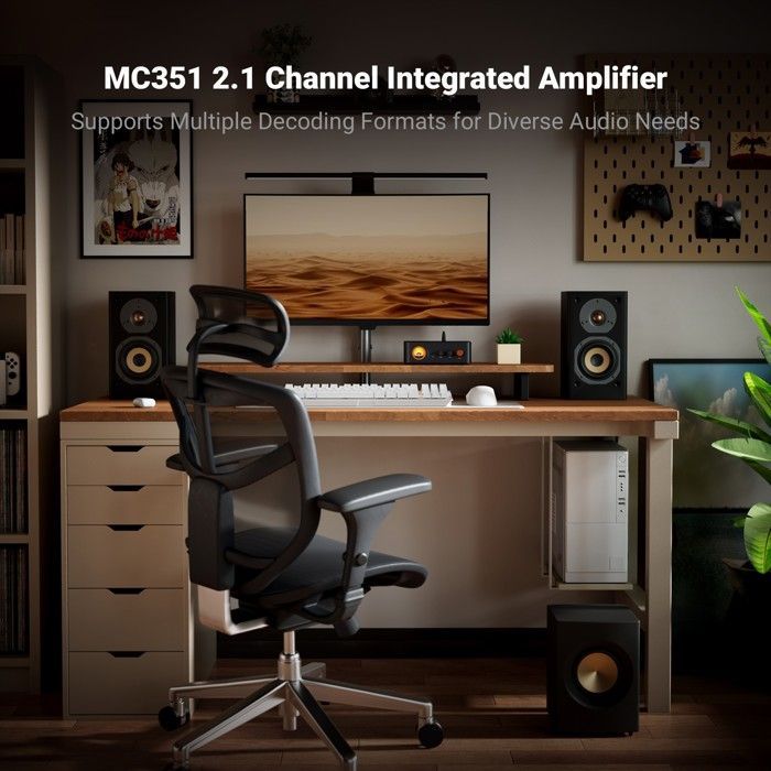 Integrierter Stereo-Verstärker – RNCYN – MC351 – 2.1 Kanäle – TPA3255 – Mini – HiFi – Schwarz – Metall – Bluetooth