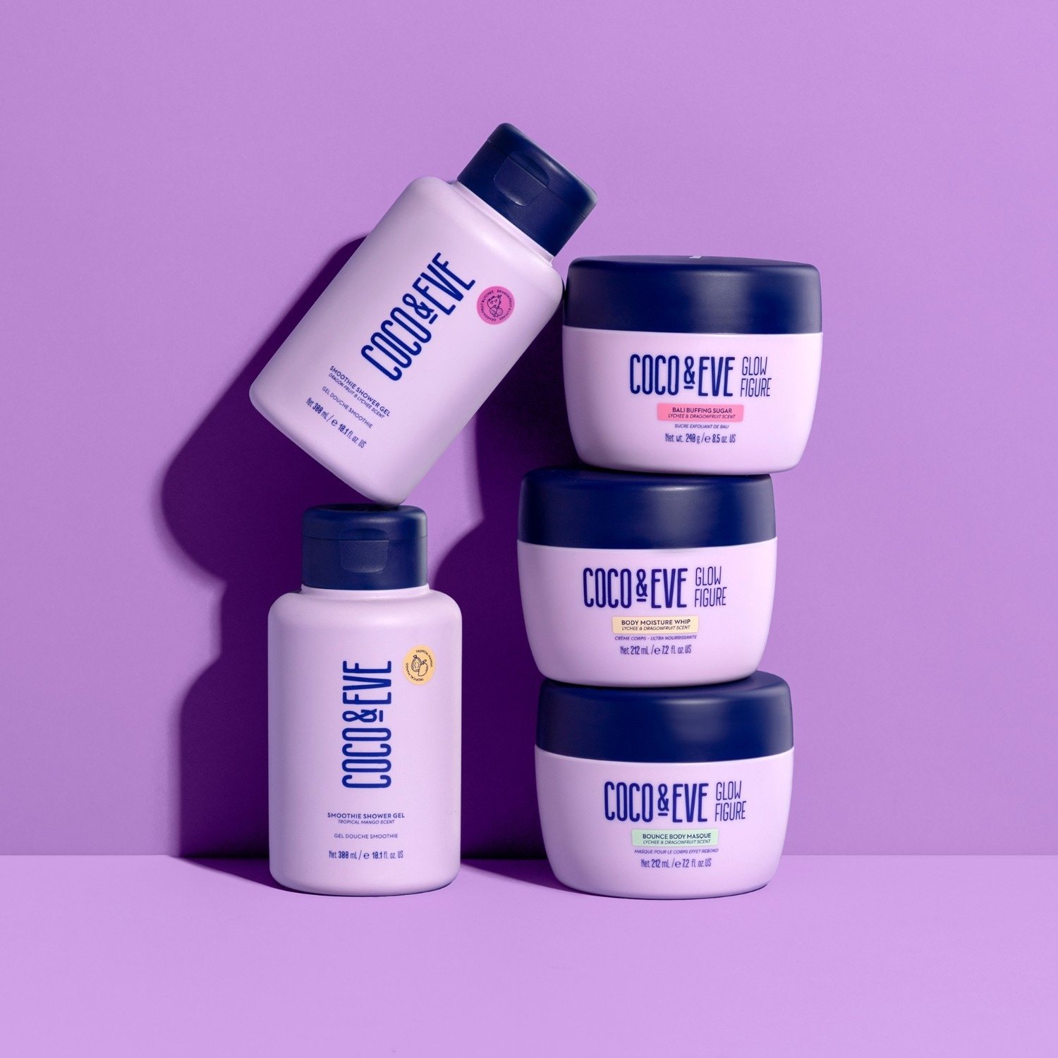 Coco & Eve гел за туширање Glow Figure Smoothie – мирис: личи и змајево воће