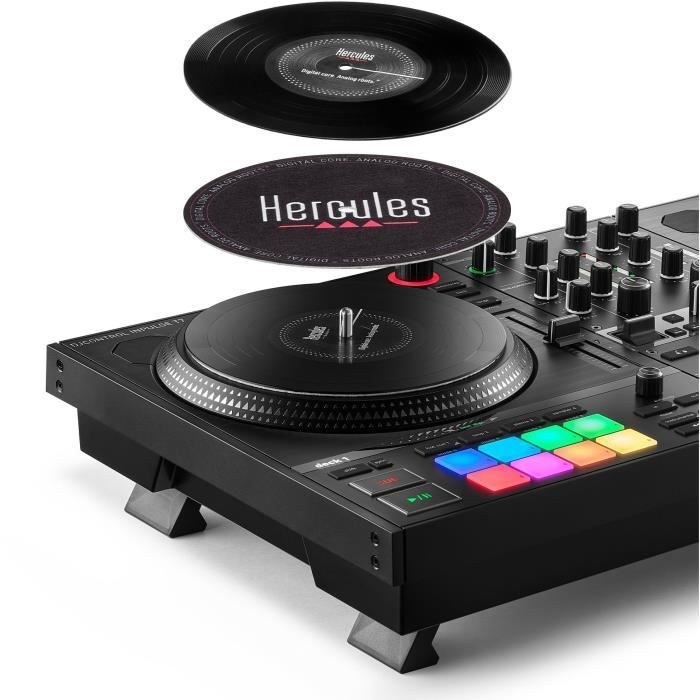 HERCULES DJCONTROL INPULSE T7 - Controlador de DJ motorizado negro con dos decks