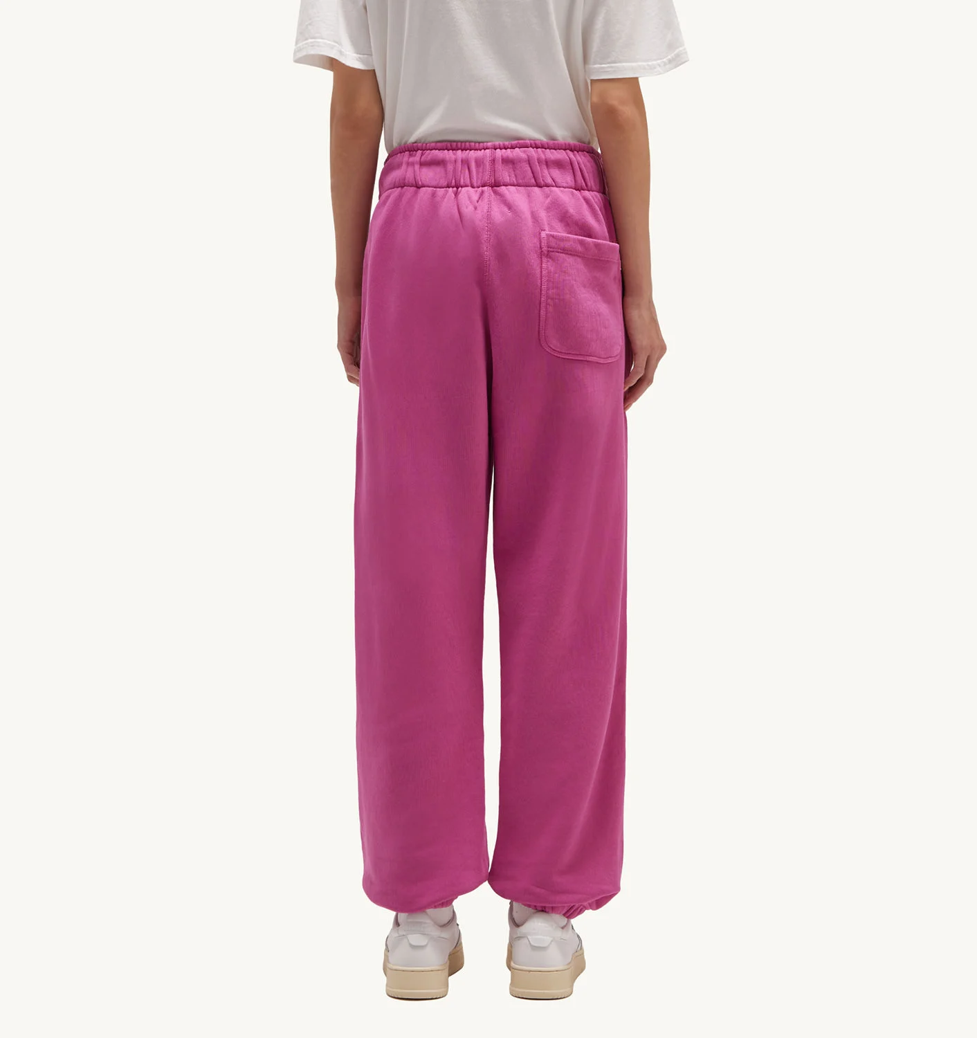 PANTALONI JOGGERI RELAXED DIN JERSEY DE BUMBAC FUCSIA