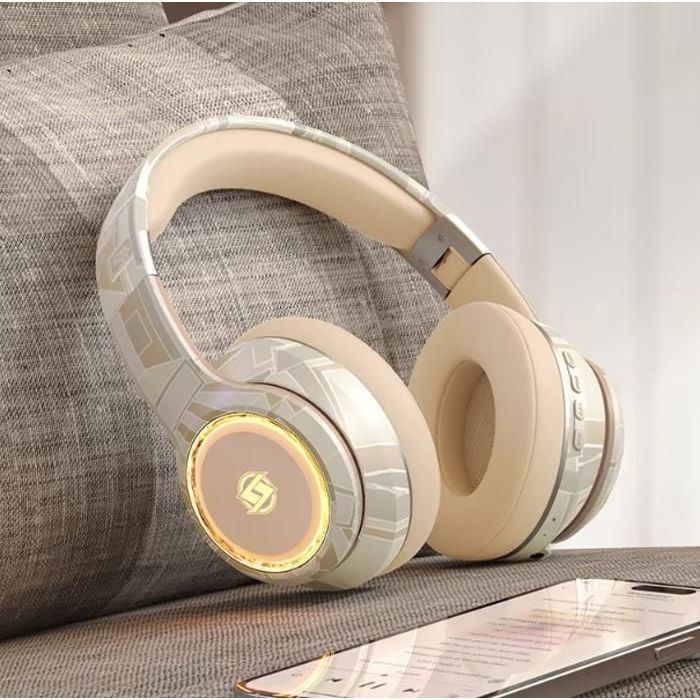 Cuffie Bluetooth Graffiti - Wireless, pieghevoli - Luce LED RGB - Durata della batteria di 30 ore - Cuffie con cancellazione del rumore, bassi potenti