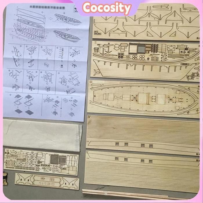 Cocosity Modèle d'assemblage de bateau à faire soi-même Kits bricolage (vide) Kits de maquettes d'assemblage de navires bricolage