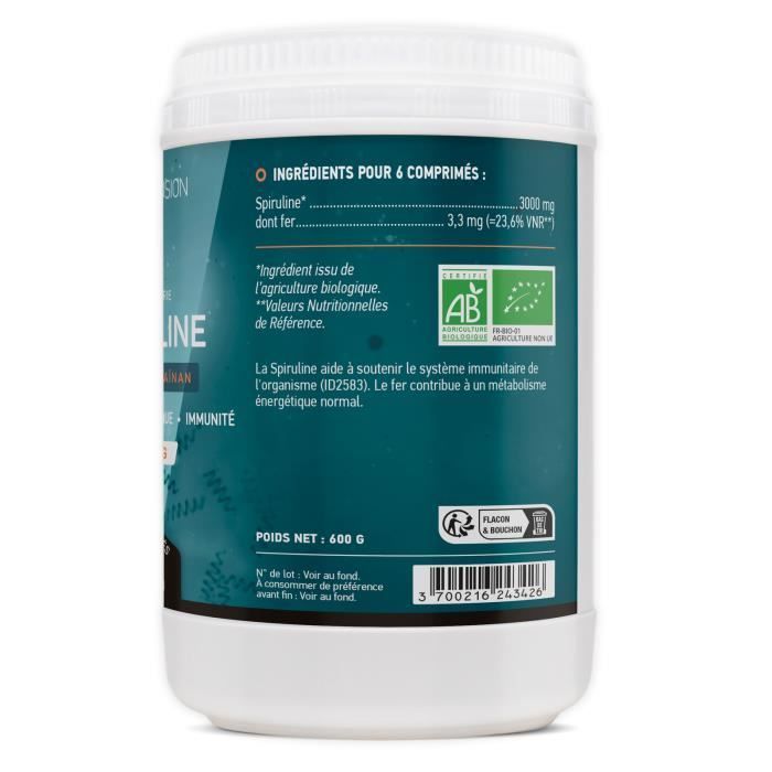 Biologische Spirulina - 500 mg - 1200 tabletten
