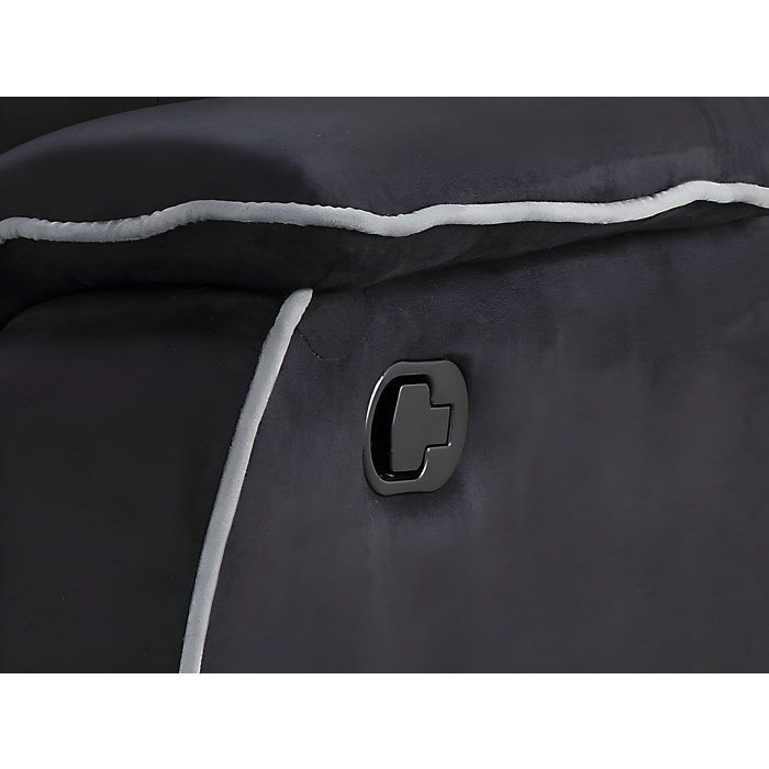 Sofá de 3 plazas y sillón reclinable HERNANI en microfibra - Negro
