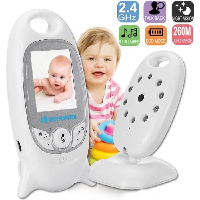 TEMPSA Baby Monitor - Wireless Newborn Camera - LCD Baby Monitor with Night Vision - White