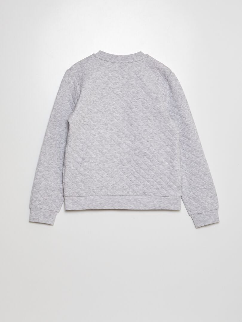 Trui met ritssluiting van jersey - GRIJS