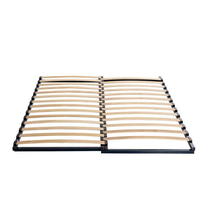 Estructura de cama de láminas extensible para camas de 90x190 a 160x190 cm - Negra - 5 años de garantía - Someo