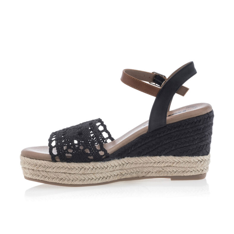Zwarte espadrilles voor dames met touwzolen
