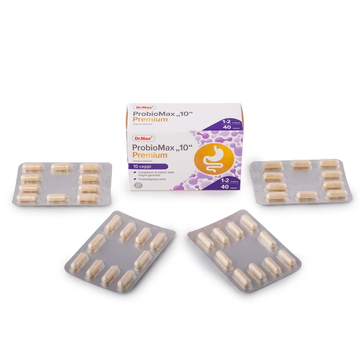 DR. MAX Dr.Max ProbioMax 10 Premium 40 capsules Complément alimentaire à base de ferments lactiques