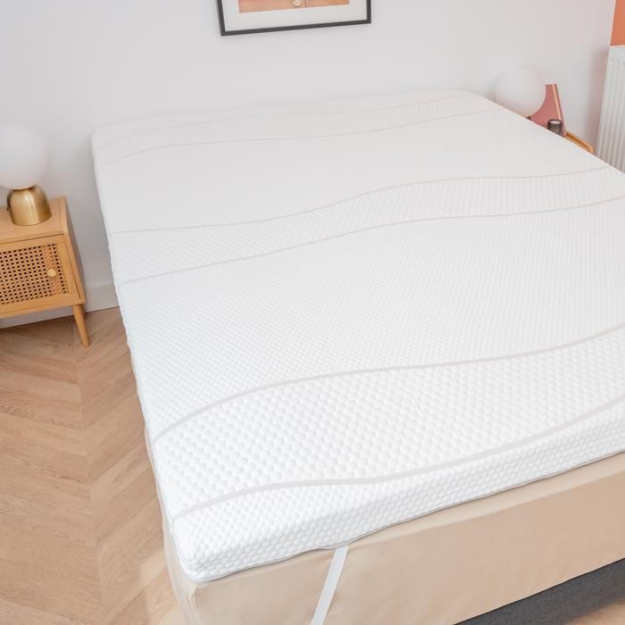 Cubrecolchón de espuma viscoelástica de 90x190 cm - BDREAMS - Enrollado - Calidad hotelera - Ergonómico