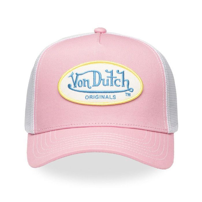Vondutch Casquette trucker ORIGIN Garçon - Trucker - Filet Rigide - Rose | Blanc | Bleu | Jaune - Visière Arrondie - JUNIOR