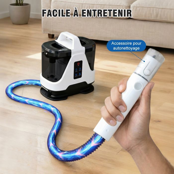 Pulitore per divani in tessuto - Pulitore a vapore da 1700 W - Lavamoquette con accessori versatili - Serbatoio da 1850 ml - Cavo da 5 m