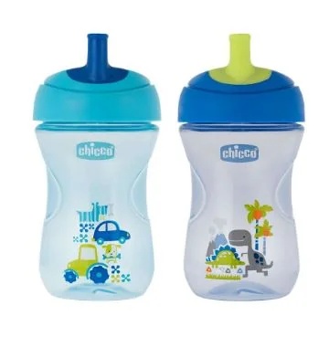 CHICCO Chicco Advanced Becher mit blauem oder hellblauem Strohhalm +12m mit blauem oder hellblauem Strohhalm