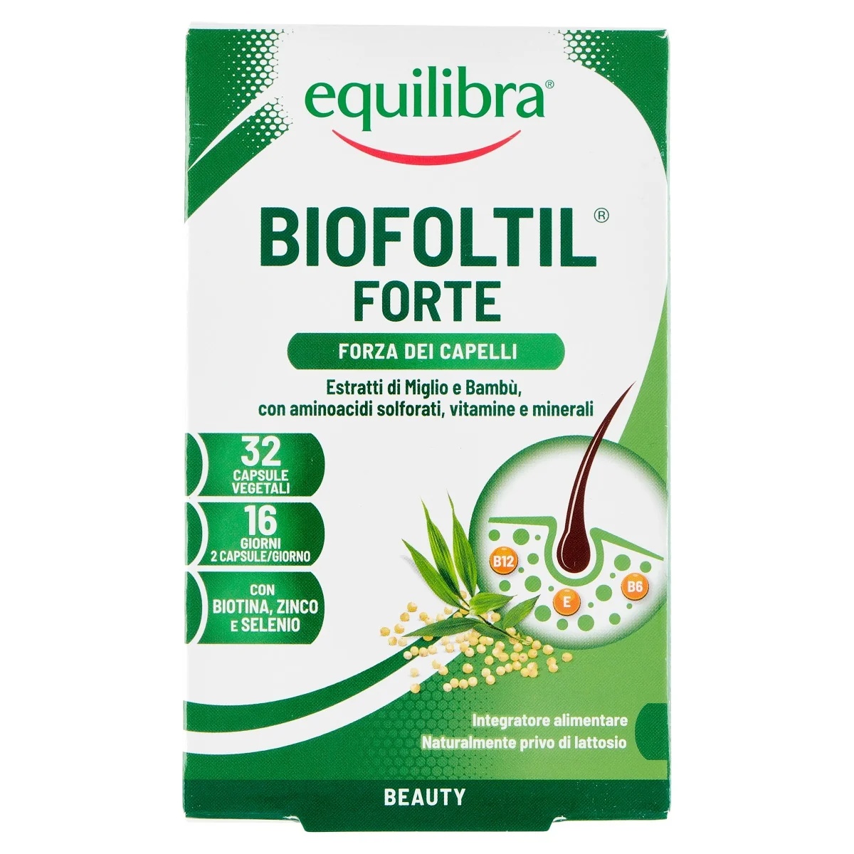 EQUILIBRA Equilibra Biofoltil Forte 32 φυτικές πέρλες Συμπλήρωμα διατροφής για την ενδυνάμωση των μαλλιών