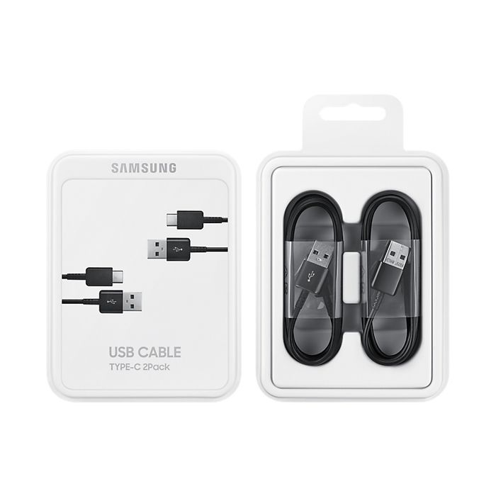 Cable USB - SAMSUNG - Paquete de 2 - USB A/USB C - 1,5 m - Negro