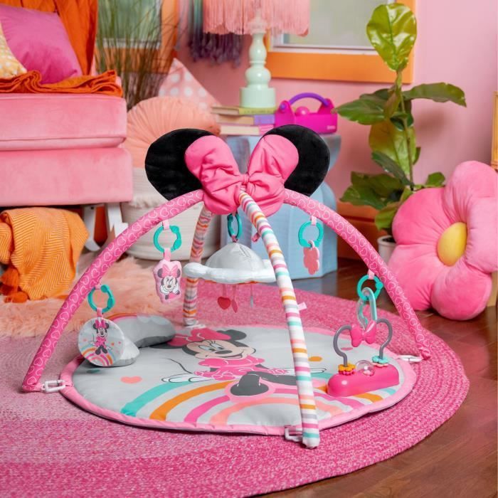 DISNEY BABY  -MINNIE- Tapis de sol éveil bébé évolutif  arche avec jouets sensoriels et musicaux, cadeau bébé