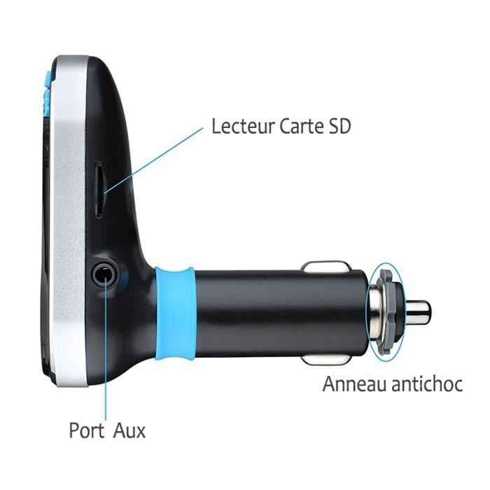KARYLAX Bluetooth Car Hands-Free Kit - FM Transmitter, USB Charging, Grey