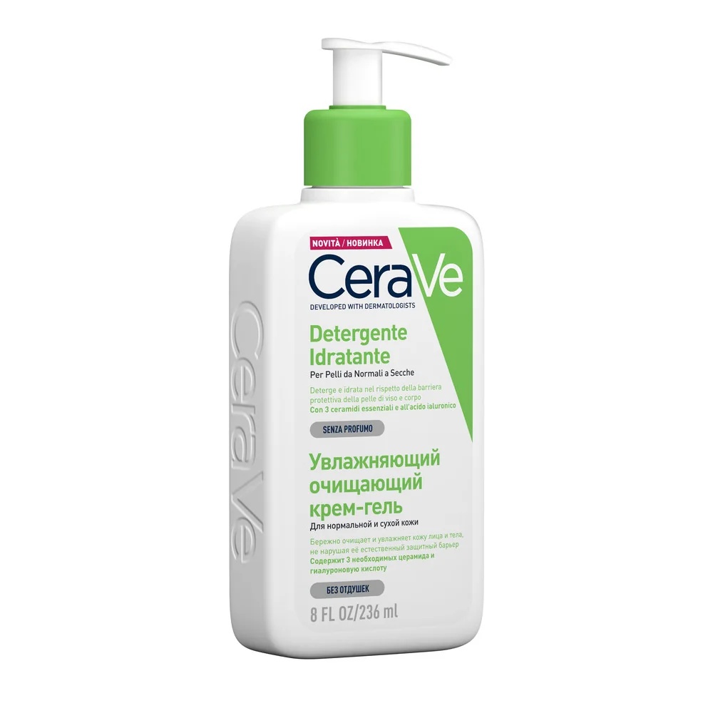 CERAVE Feuchtigkeitsspendender Reiniger 236 ml Für normale bis trockene Haut