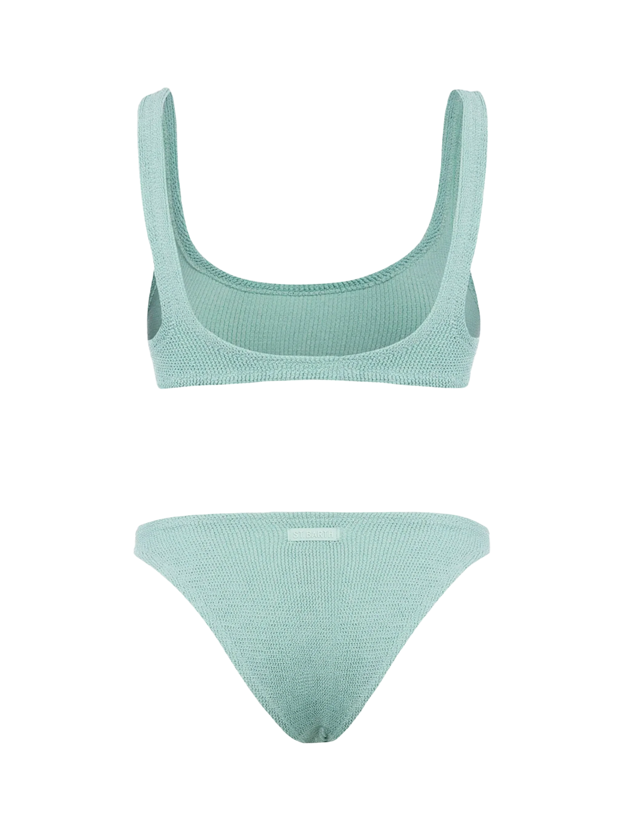 Bikini da donna classico verde salvia in lurex crinkle Naima Elise