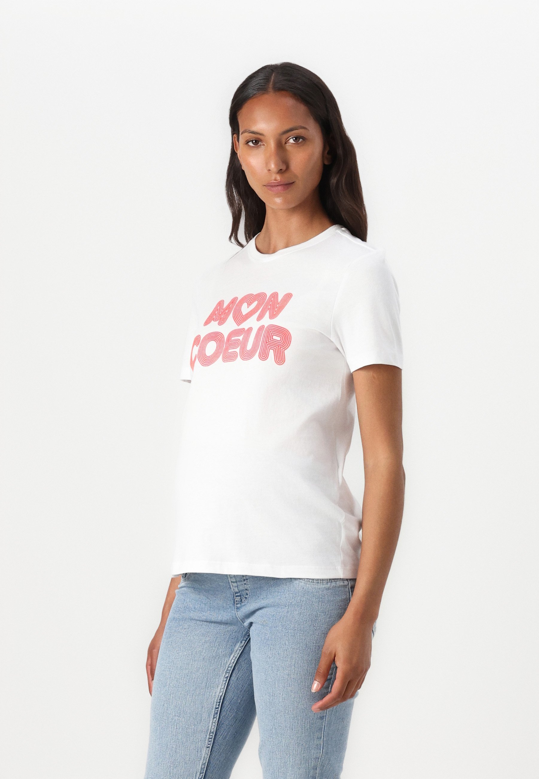 NUR MUTTERSCHAFT OLMARIYA LEBEN LIEBE - Bedrucktes T-Shirt - strahlend weiß