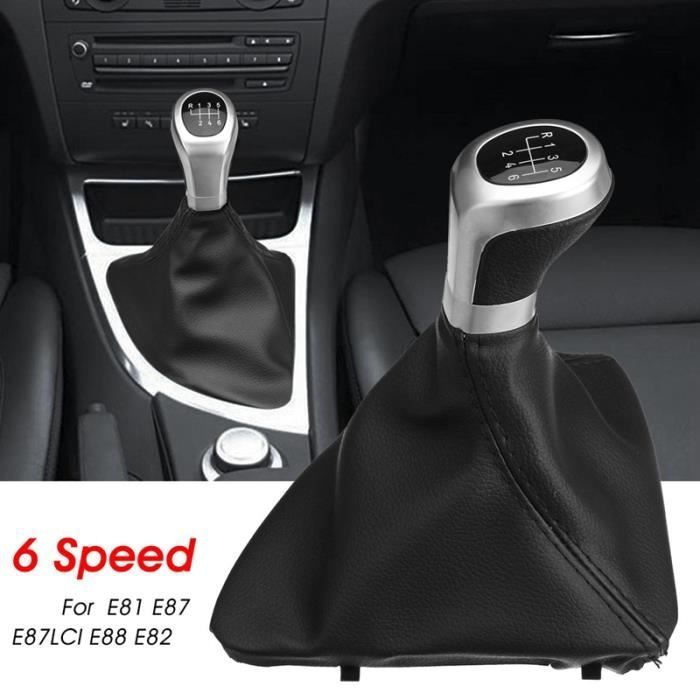 Pomo de palanca de cambios manual de 6 velocidades y funda para palanca de cambios para BMW Serie 1 E81 E87 E87Lci E88 E82