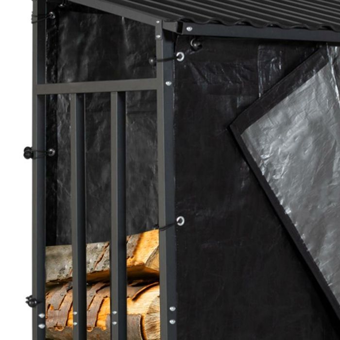 Étagère à bûches 185 x 190 cm avec housse de protection