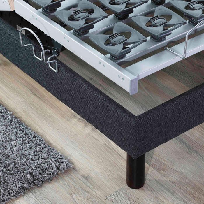 Electric adjustable bed base with all slats, anthracite fabric, 90x200 cm - Anthracite - 5-year warranty - Someo
