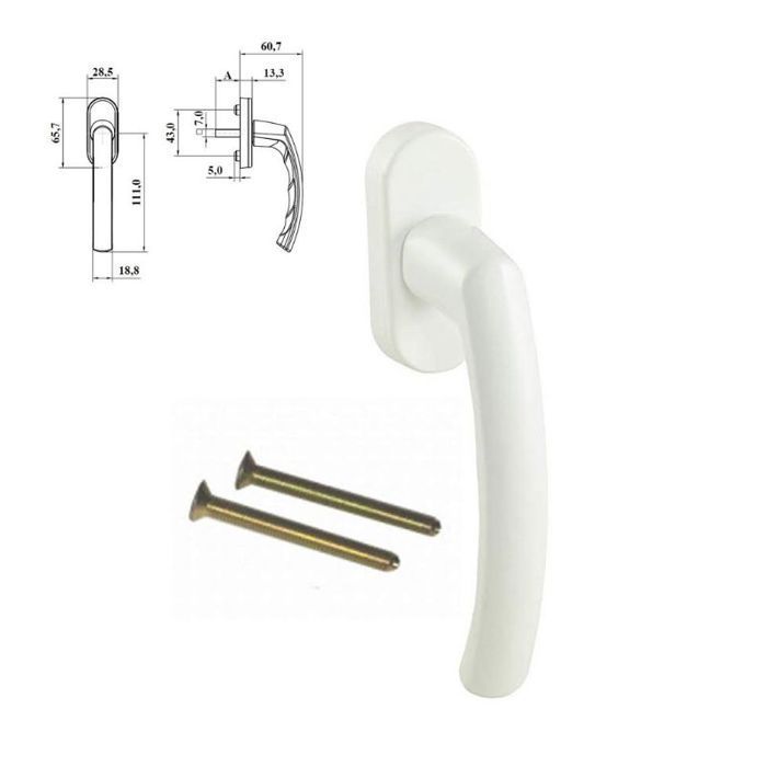 Fenêtre PVC - Triple vitrage - Tirant Droite - Blanc - LxH : 500x800 mm