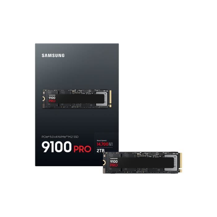 Samsung - 9100 PRO - SSD Interne - NVMe M.2 PCIe 5.0 x4 - 2 To - Vitesse de lecture jusqu'à 14 800 Mo/s - MZ-VAP2T0BW