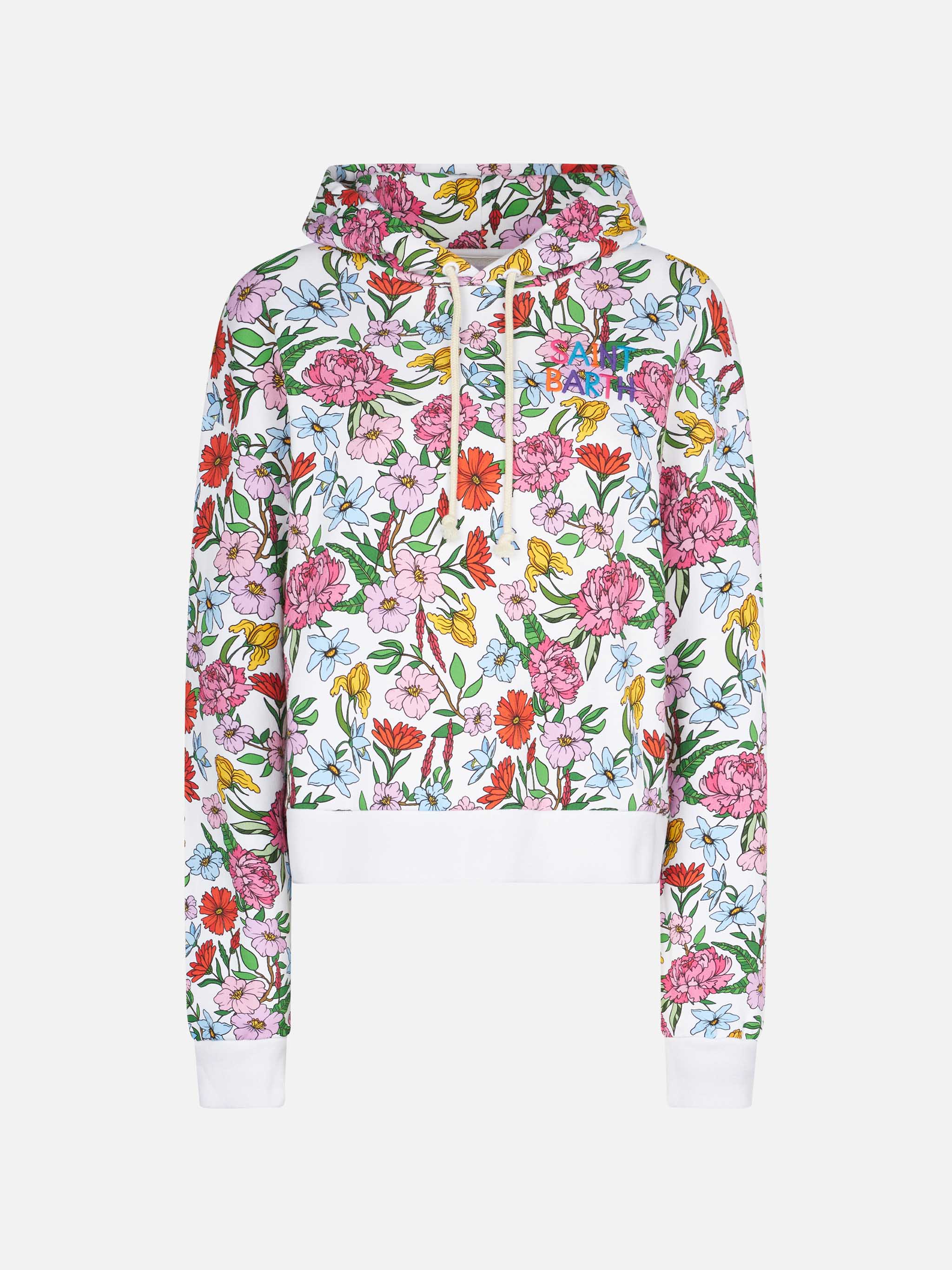 Sweatshirt aus Baumwolle mit Blumenmuster